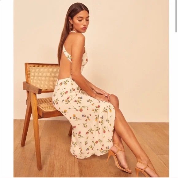 Reformation - Floral Print Backless Dress